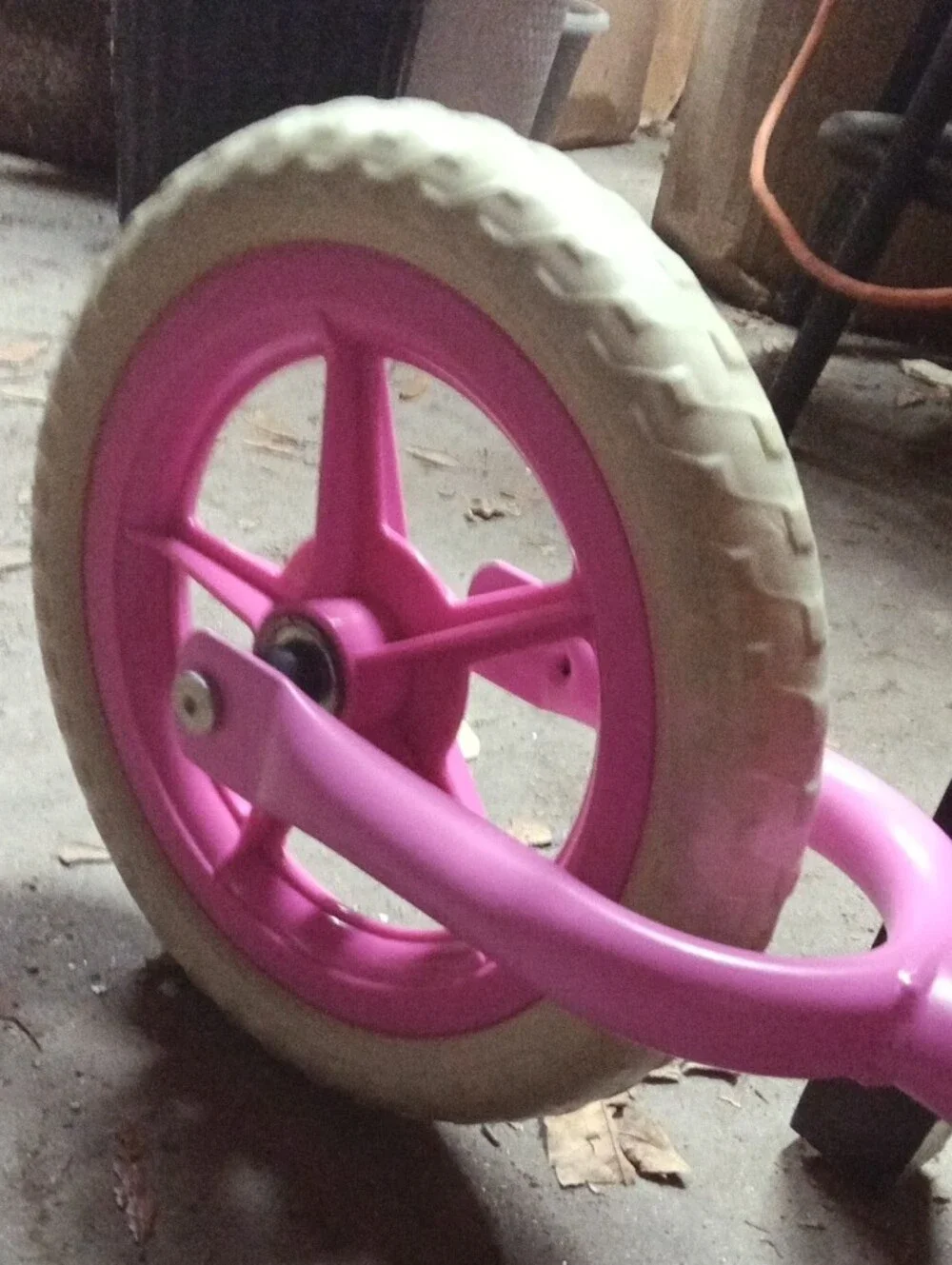 Kids Pink and Yellow Balance Bike - Lightweight Toddler Ride-On